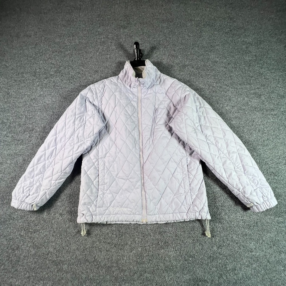 Columbia Core Interchange Jacket Women S Purple Diamond Quilted Full Zip Outdoor